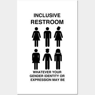 Inclusive Restroom Sign Posters and Art